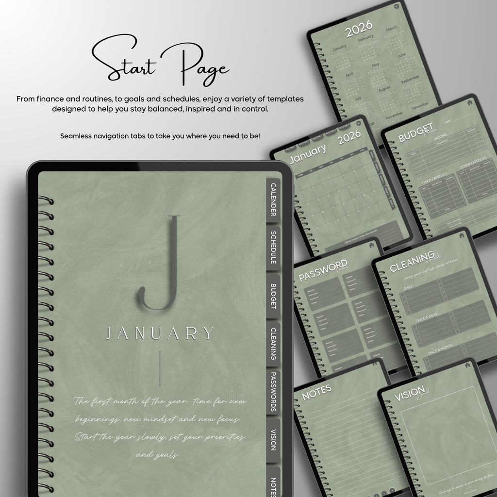 Monthly| Weekly| Daily Digital Planner (Single Month)