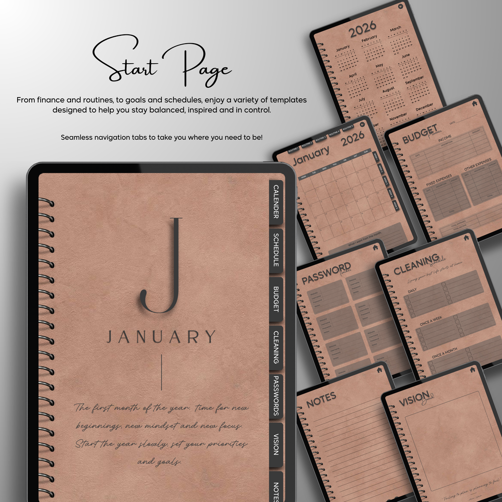 Monthly| Weekly| Daily Digital Planner (Single Month)