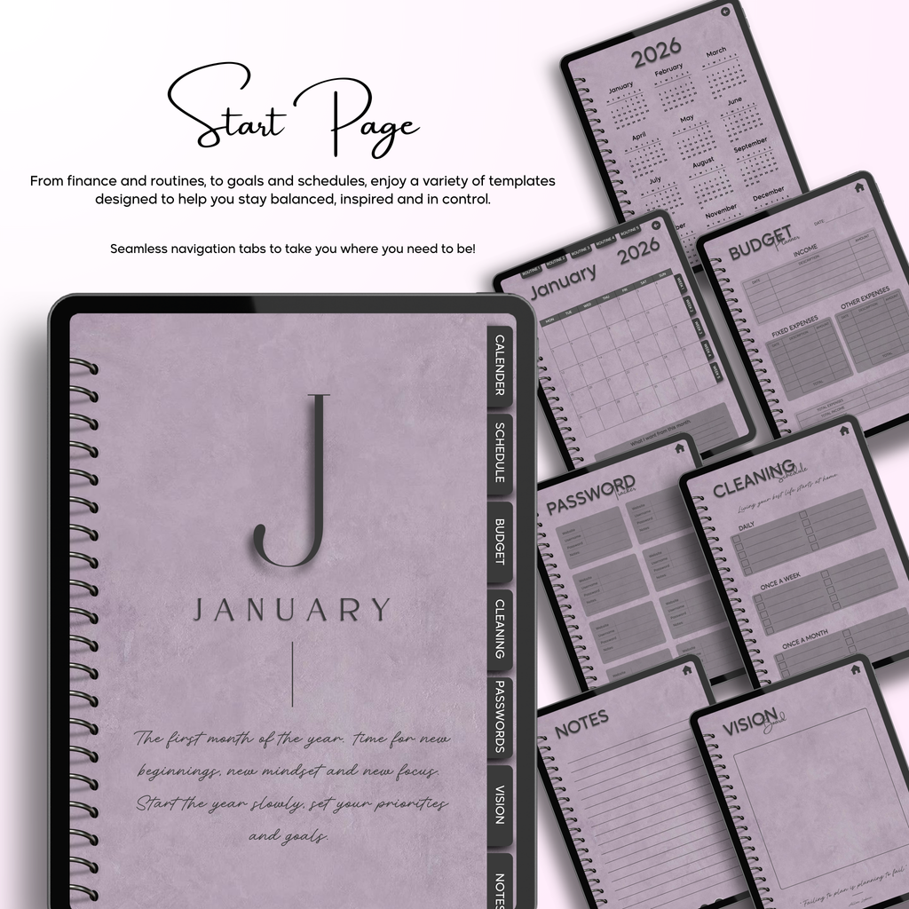 Monthly| Weekly| Daily Digital Planner (Single Month)