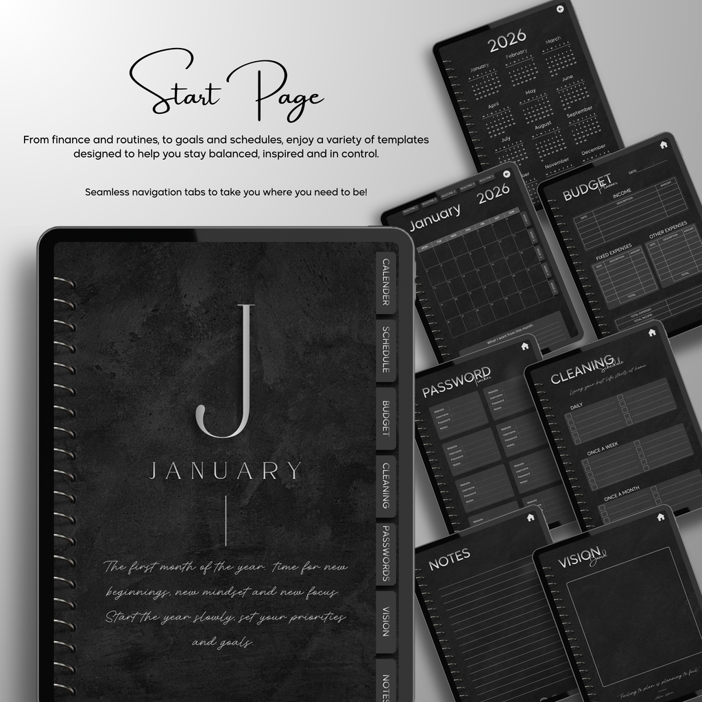 Monthly| Weekly| Daily Digital Planner (Single Month)