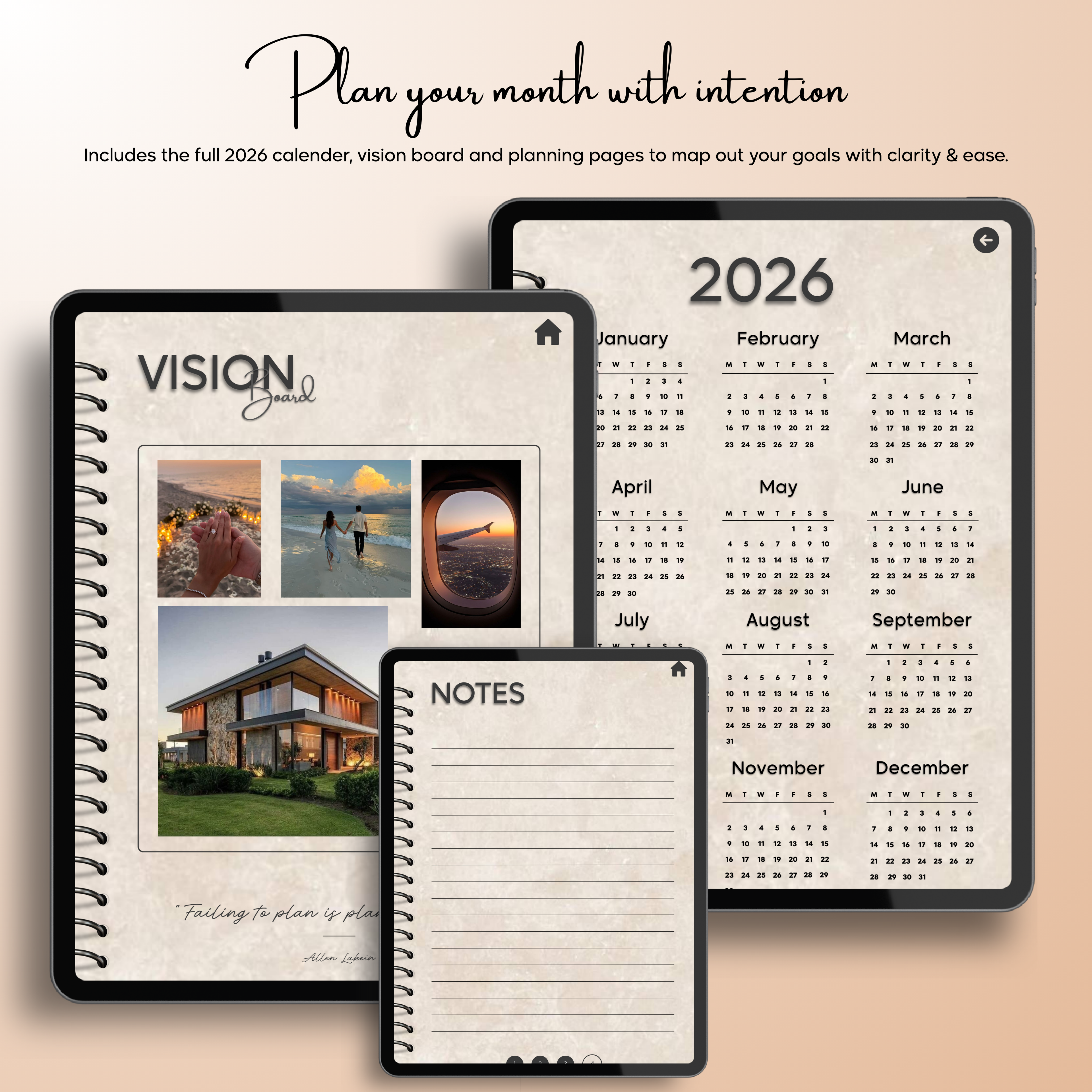 Monthly| Weekly| Daily Digital Planner (Single Month)