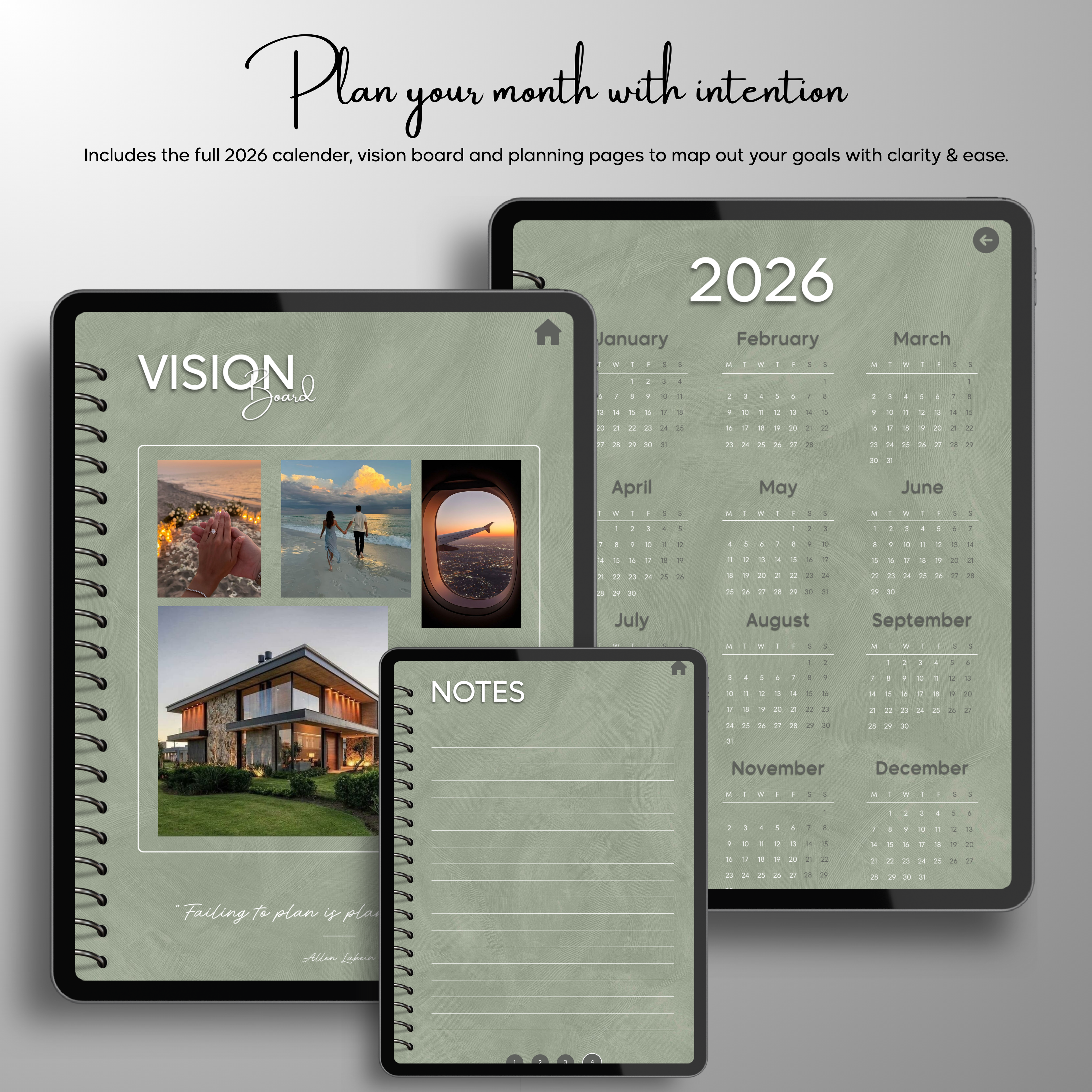 Monthly| Weekly| Daily Digital Planner (Single Month)