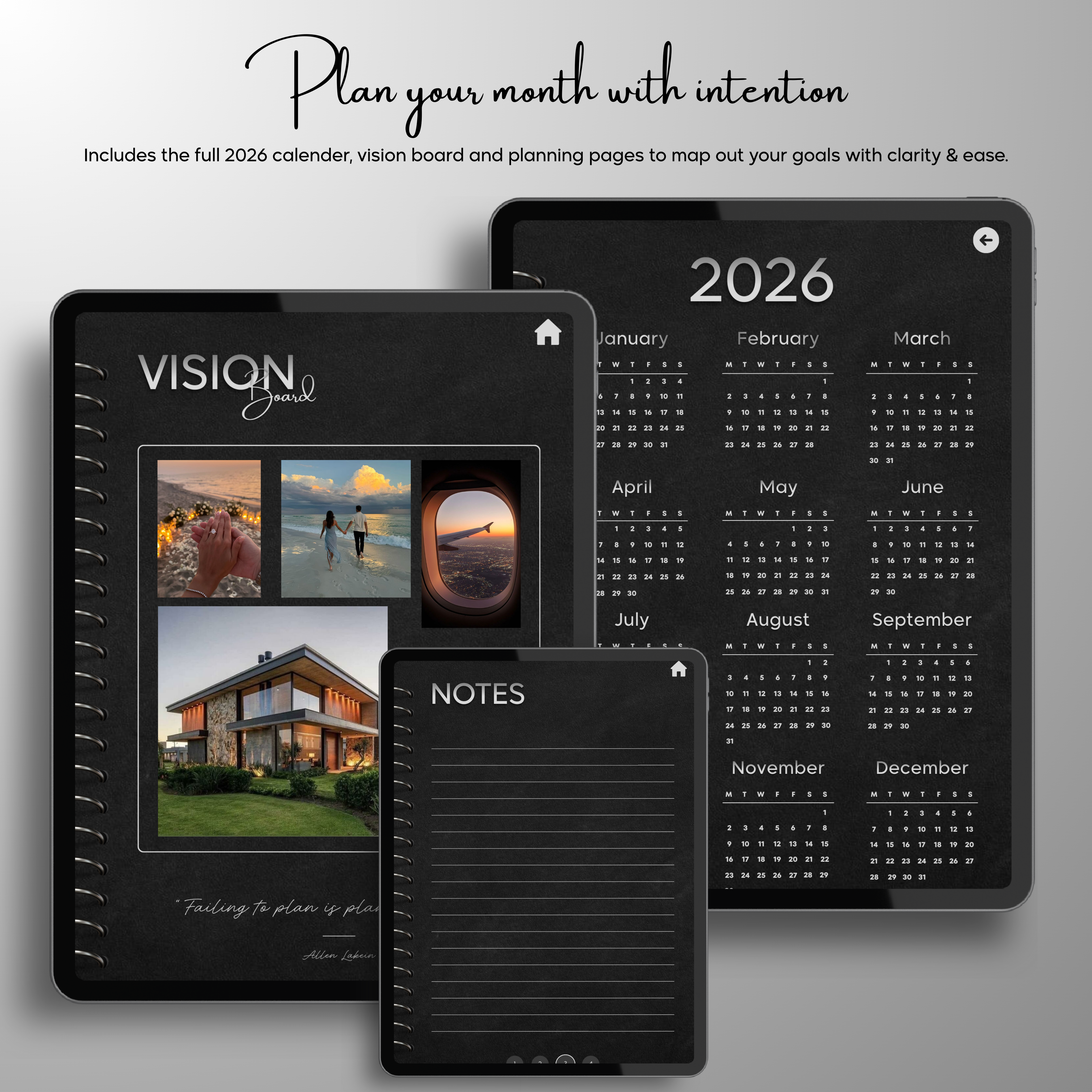 Monthly| Weekly| Daily Digital Planner (Single Month)