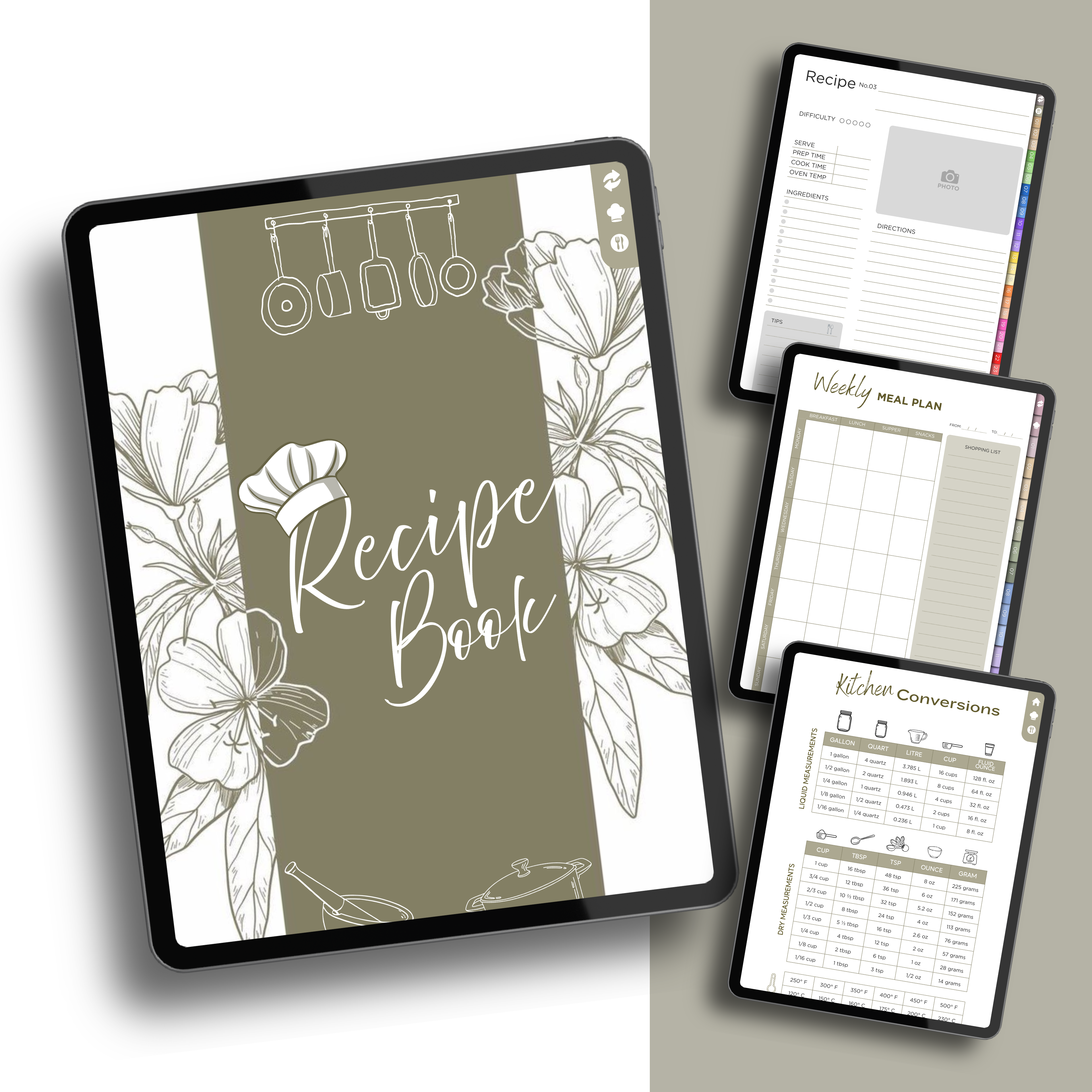 Digital Recipe Book & Meal Planner (Fully Hyperlinked)