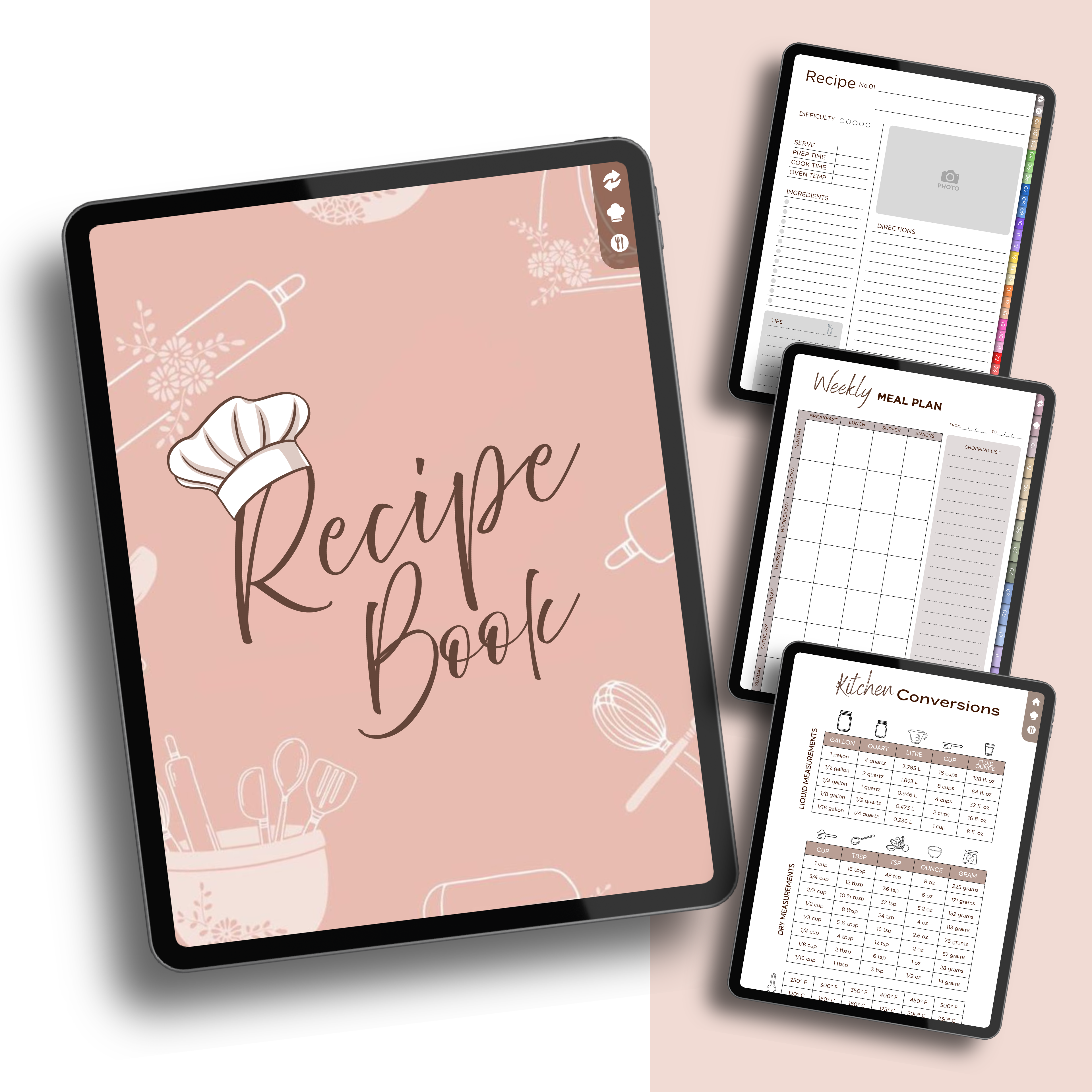 Digital Recipe Book & Meal Planner (Fully Hyperlinked)