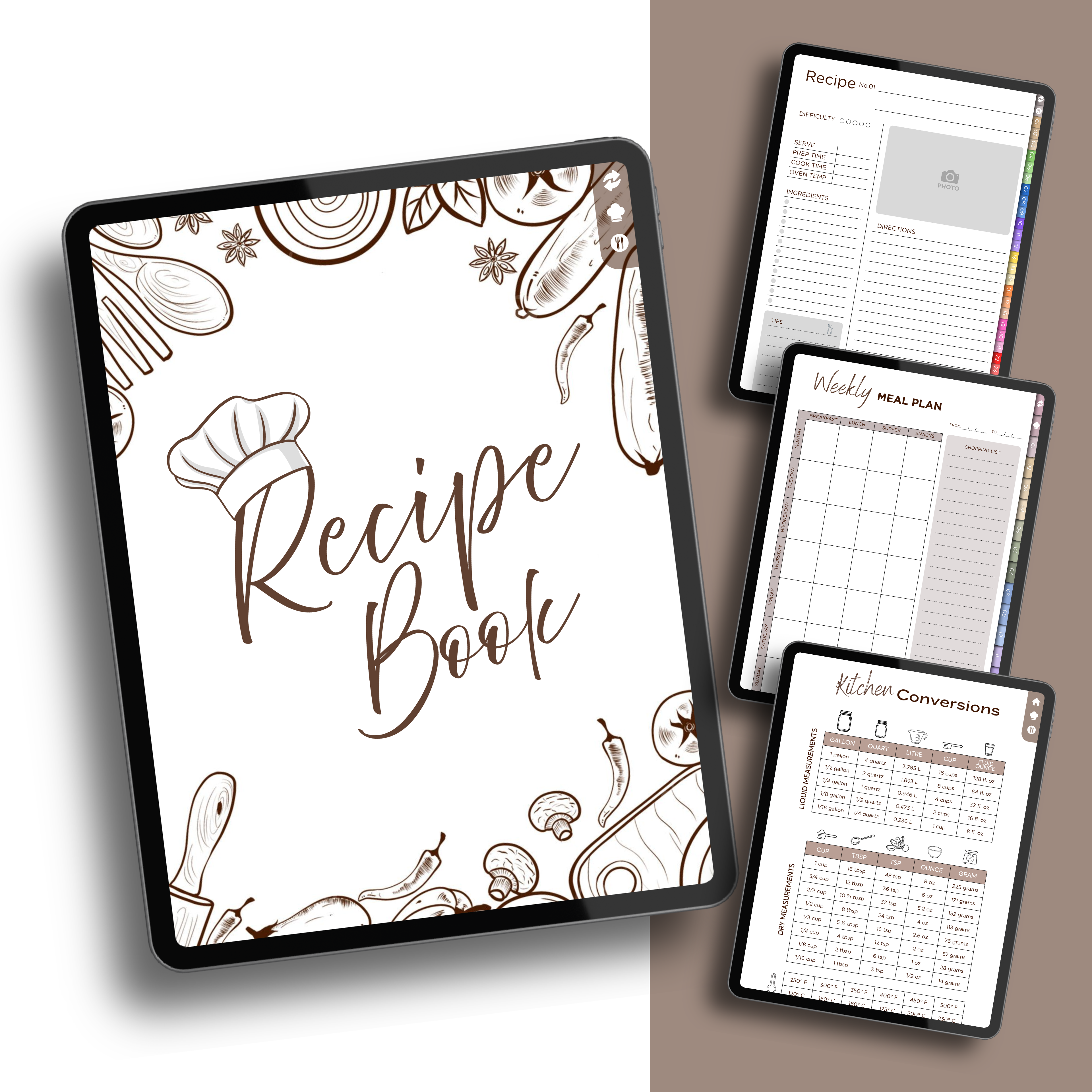 Digital Recipe Book & Meal Planner (Fully Hyperlinked)