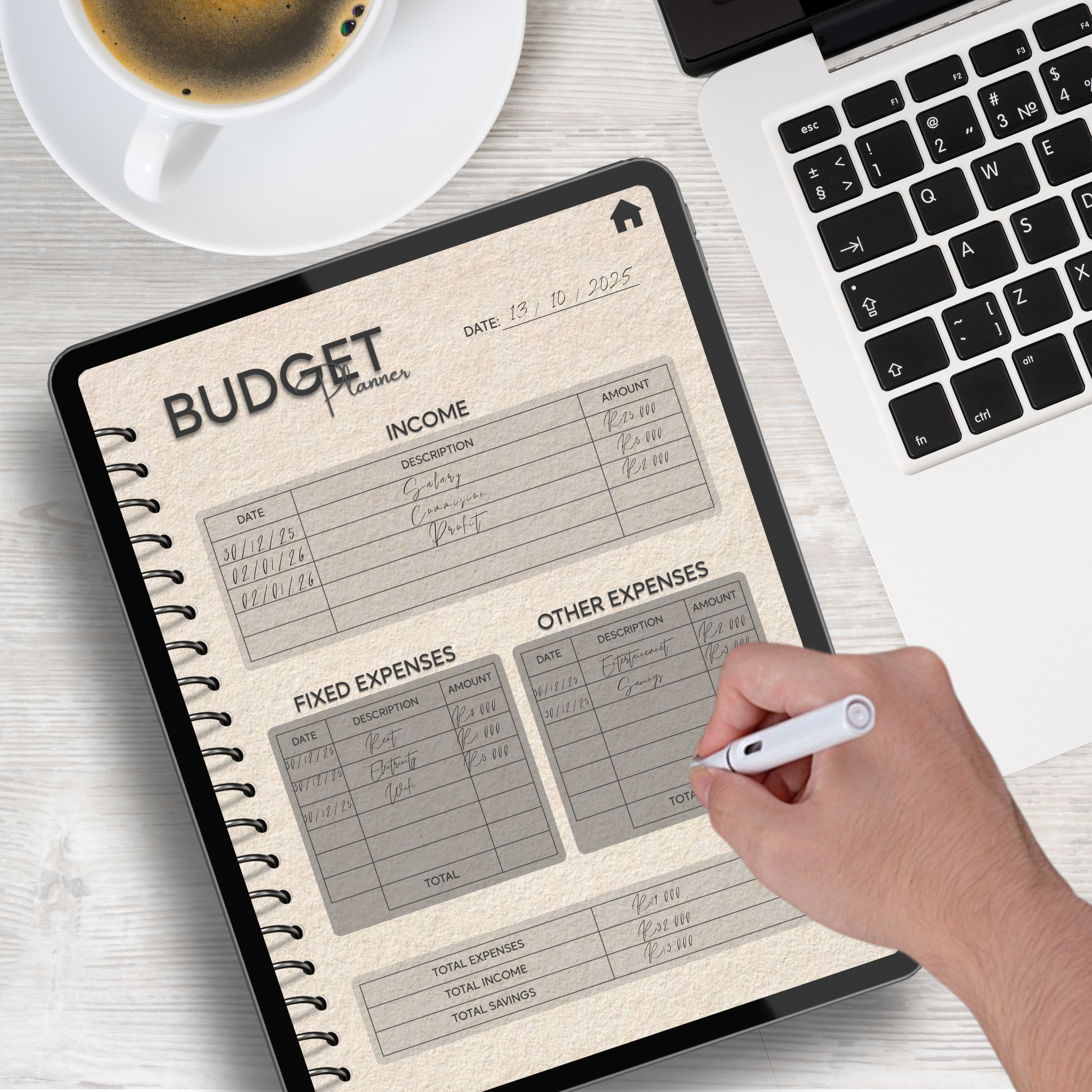 Aesthetic Monthly Digital Planner - Pattern Collection (Single Month)