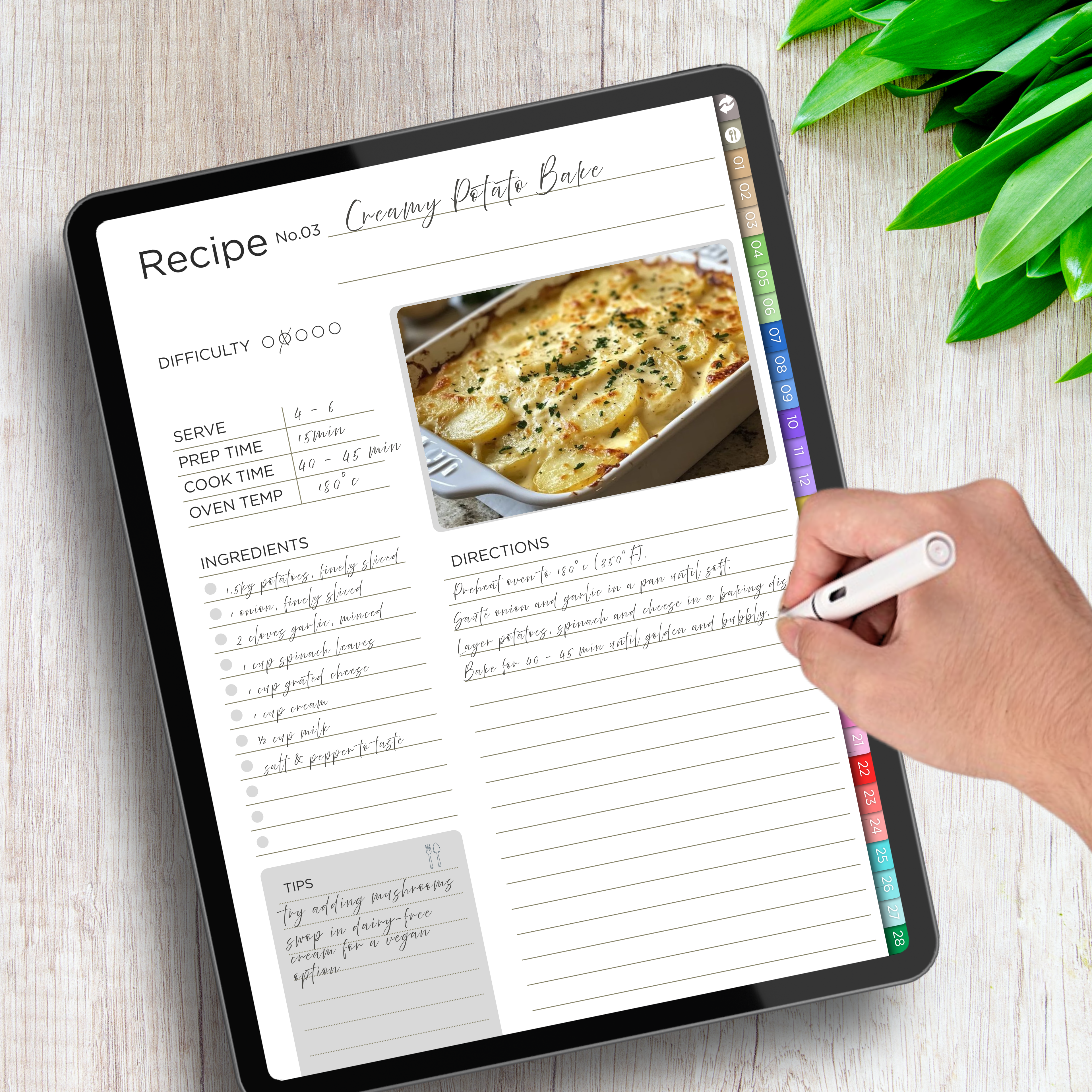 Digital Recipe Book & Meal Planner (Fully Hyperlinked)
